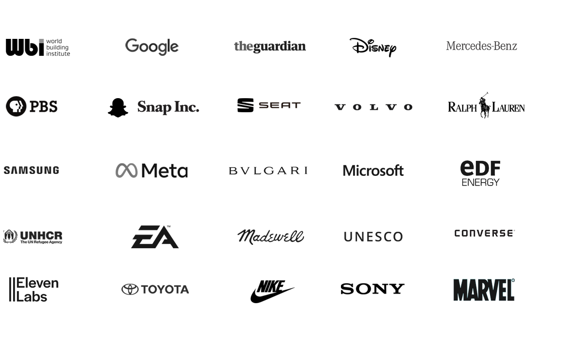 The logos of the various companies and organizations we have partnered with over the past years.